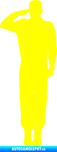 Samolepka Voják 012 levá salutuje žlutá citron