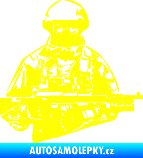 Samolepka Voják 013 pravá žlutá citron