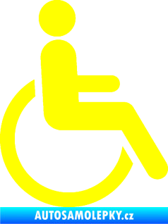 Samolepka Vozíčkář 002 invalida - pravá žlutá citron
