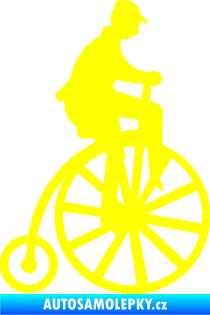 Samolepka Vysoké kolo 001 pravá retro žlutá citron