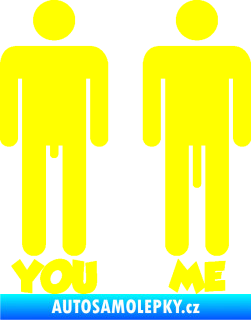 Samolepka You My tvůj a můj penis žlutá citron
