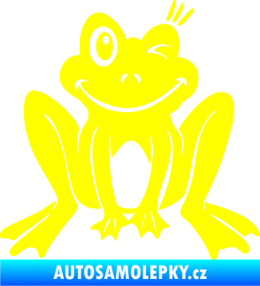 Samolepka Žába 010 pravá mrkající žlutá citron