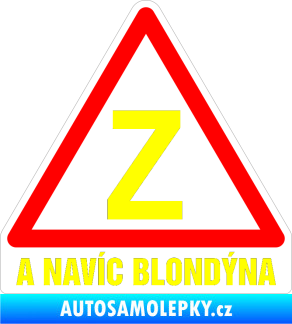 Samolepka Začátečník a navíc blondýna žlutá citron