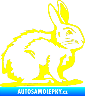 Samolepka Zajíček 001 pravá žlutá citron