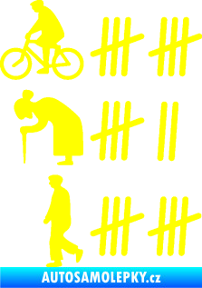 Samolepka Zářezy 002 levá žlutá citron