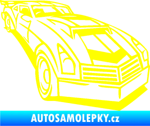 Samolepka Závodní auto 003 pravá žlutá citron