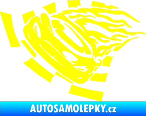 Samolepka Závodní auto 004 levá žlutá citron