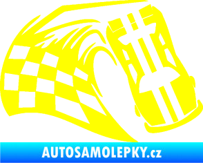 Samolepka Závodní auto 005 pravá žlutá citron