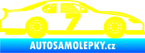 Samolepka Závodní auto 008 žlutá citron