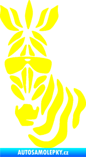 Samolepka Zebra 003 levá cool s brýlemi žlutá citron