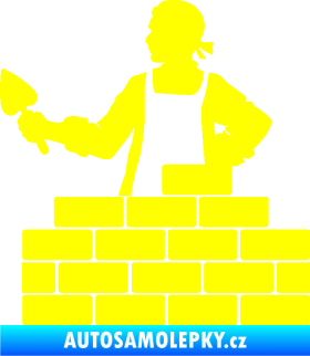 Samolepka Zedník 001 levá cihlová zeď žlutá citron