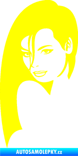 Samolepka Žena tvář 002 levá žlutá citron