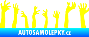Samolepka Zombie 002 levá mrtví vylézají z hrobu žlutá citron