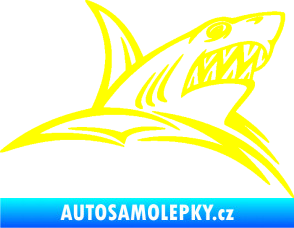 Samolepka Žralok 020 pravá v moři žlutá citron