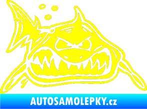 Samolepka Žralok pravá žlutá citron