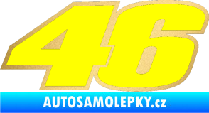 Samolepka 46 Valentino Rossi barevná zlatá metalíza