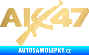 Samolepka AK 47 zlatá metalíza