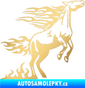 Samolepka Animal flames 001 pravá kůň zlatá metalíza