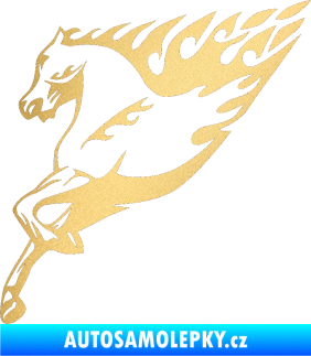 Samolepka Animal flames 002 levá kůň zlatá metalíza