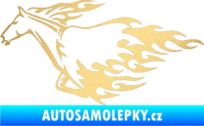 Samolepka Animal flames 003 levá kůň zlatá metalíza