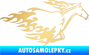 Samolepka Animal flames 003 pravá kůň zlatá metalíza