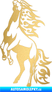 Samolepka Animal flames 013 levá kůň zlatá metalíza