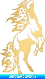 Samolepka Animal flames 013 pravá kůň zlatá metalíza