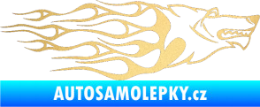 Samolepka Animal flames 017 pravá vlk zlatá metalíza