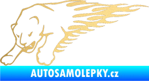 Samolepka Animal flames 020 levá puma zlatá metalíza