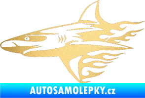 Samolepka Animal flames 031 levá žralok zlatá metalíza