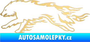 Samolepka Animal flames 032 levá vlk zlatá metalíza