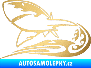 Samolepka Animal flames 041 levá žralok zlatá metalíza