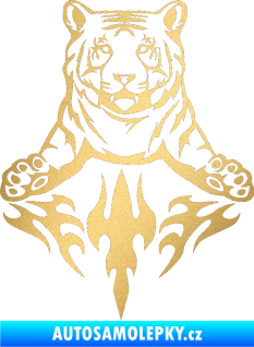 Samolepka Animal flames 045 levá tygr zlatá metalíza