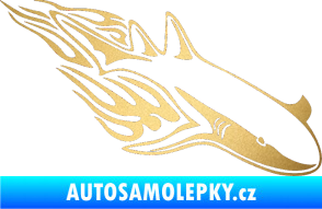 Samolepka Animal flames 048 pravá žralok zlatá metalíza