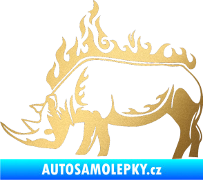 Samolepka Animal flames 049 levá nosorožec zlatá metalíza