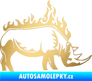 Samolepka Animal flames 049 pravá nosorožec zlatá metalíza