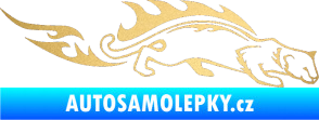 Samolepka Animal flames 056 pravá puma zlatá metalíza