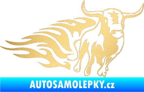 Samolepka Animal flames 057 pravá býk zlatá metalíza