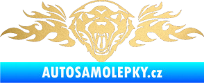 Samolepka Animal flames 058 levá vlk zlatá metalíza