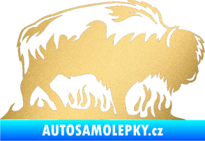 Samolepka Animal flames 071 pravá býk zlatá metalíza