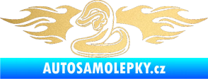 Samolepka Animal flames 072 levá had zlatá metalíza
