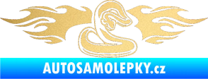 Samolepka Animal flames 072 pravá had zlatá metalíza