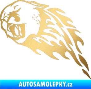 Samolepka Animal flames 083 levá puma zlatá metalíza