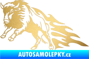 Samolepka Animal flames 089 levá býk zlatá metalíza