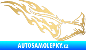 Samolepka Animal flames 093 pravá rejnok zlatá metalíza