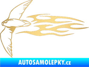 Samolepka Animal flames 095 levá letící pták zlatá metalíza