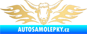 Samolepka Animal flames 098 levá býk zlatá metalíza