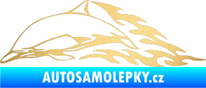 Samolepka Animal flames 099 levá delfín zlatá metalíza