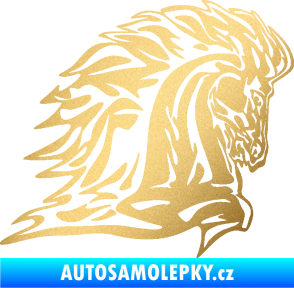 Samolepka Animal flames 101 pravá kůň zlatá metalíza