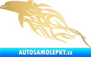 Samolepka Animal flames 102 levá delfín zlatá metalíza